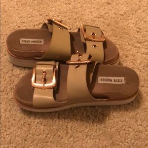steve madden platform rose gold sandal